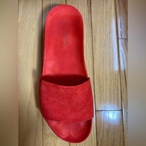 Stuart Weitzman orange suede sport slides - Picture 4 of 5